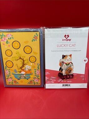 lovepop Lucky Cat Pop-Up Card and Cat Under Bonsai Tree Journal Set